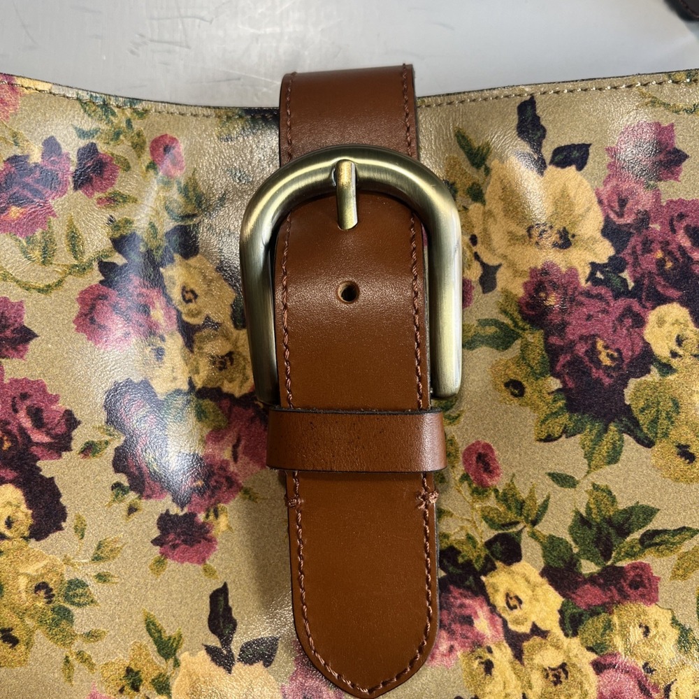 Patricia Nash Irving Bucket Handbag Leather Disstress Vintage Victorian Garden - Picture 2 of 11